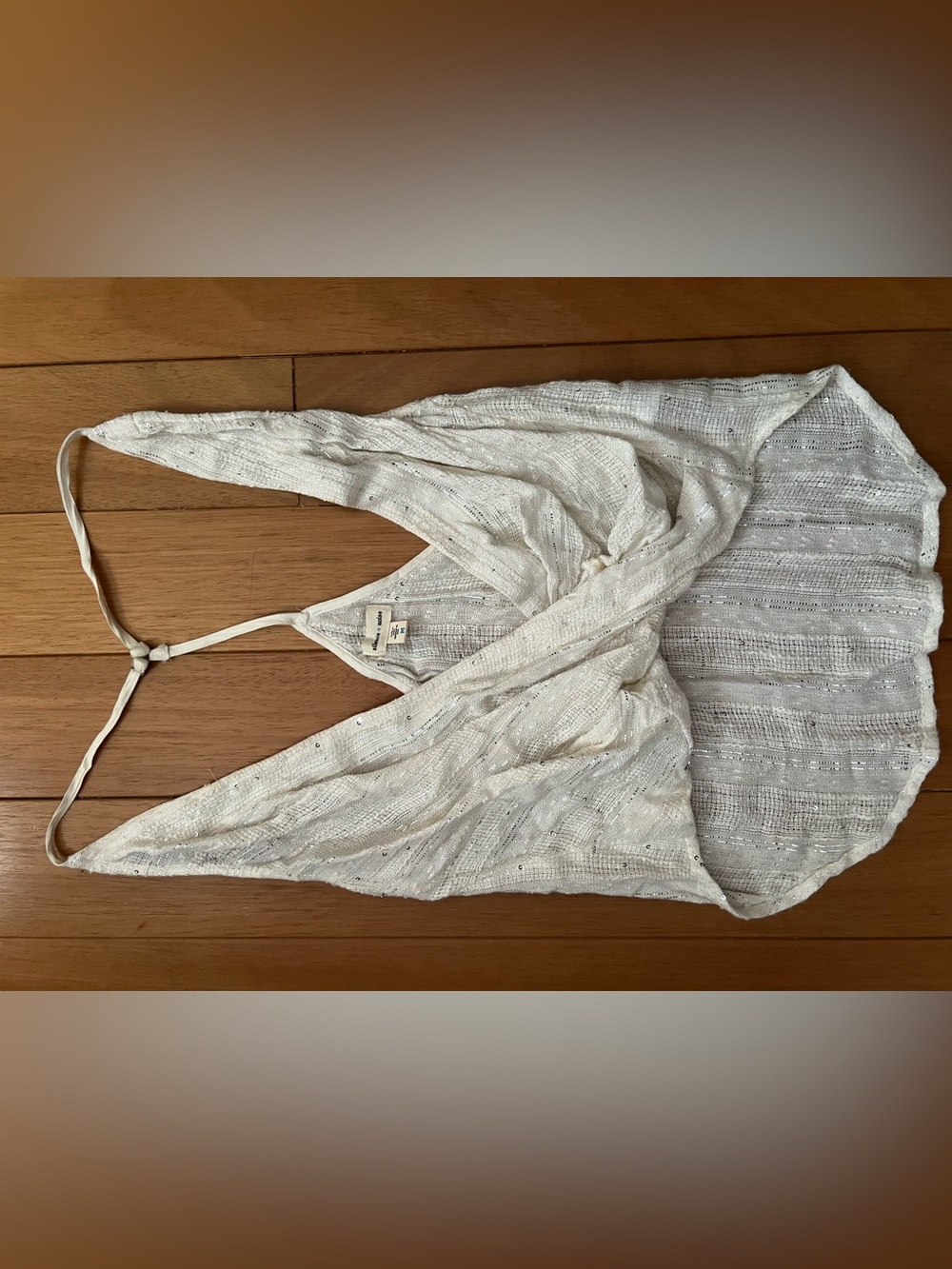 Urban Outfitters Ivory Sequin Knit Tank Top